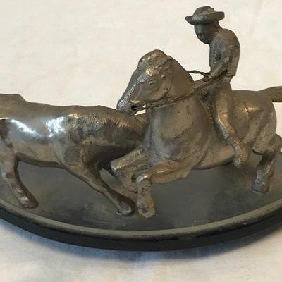 Vintage Cowboy Horse Bull Figurine