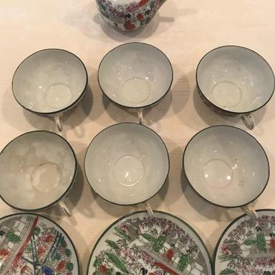 Japanese matching 6 tea cups/saucers/ Creamer
