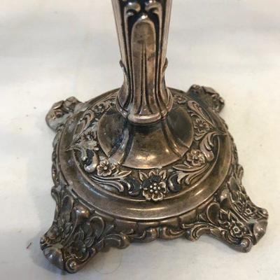 Pair Three Arm Silver plate Table Candle holder