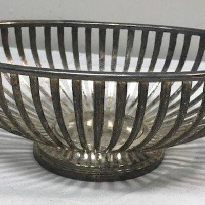 Vintage Silver Plate Basket style Bread Bowl - MARKED