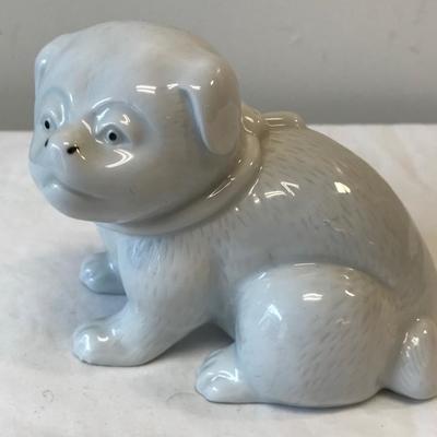 Vintage White Philippines MMA Pug Dog Figurine
