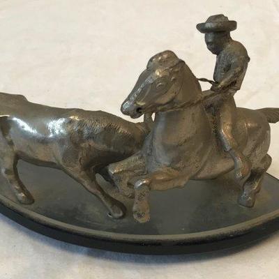 Vintage Cowboy Horse Bull Figurine