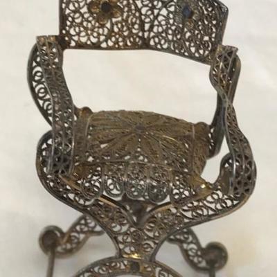 Vintage Miniature Silver High Chair