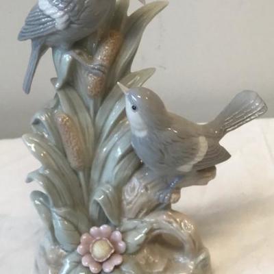 George Good Porcelain Figurine floral Birds 8 Tall
