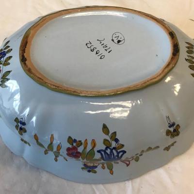 Italian Floral Casserole Bowl w/Cover Spoon Marked