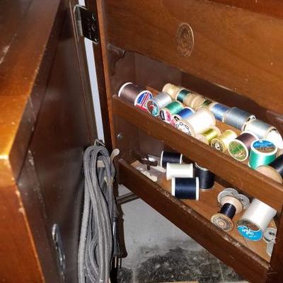 Martha Washington Sewing Cabinet with White Rotary Machine