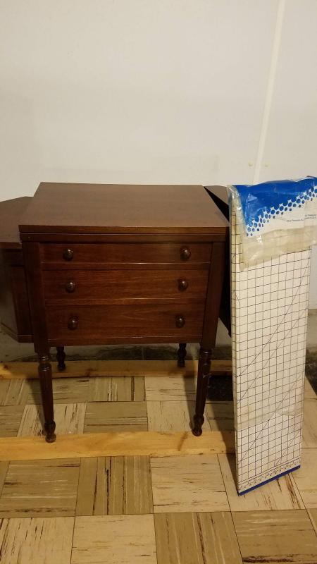 Martha Washington Sewing Cabinet With White Rotary Machine