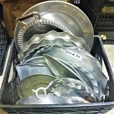 Lot 39: Box of Metal/Silver Trays