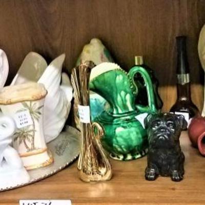 Lot 76: Misc. Figurines, Planters, Dishes, Etc.