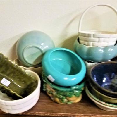 Lot 31: Misc. Vases, Planters, Dishes, Etc.