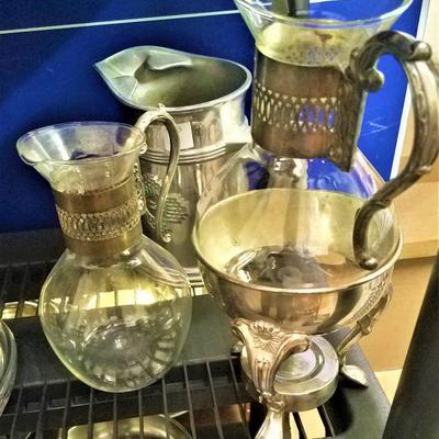 Lot 44: Misc. Pieces of Glassware and Silver Accent Kitchenware