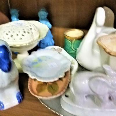 Lot 76: Misc. Figurines, Planters, Dishes, Etc.