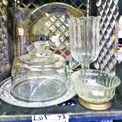Lot 73: Misc. Clear Glass Items
