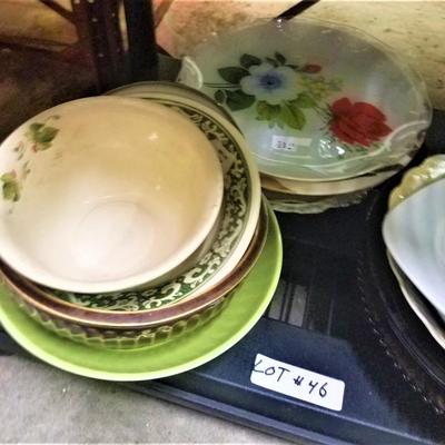 Lot 46: Misc. Kitchen Bowls, Plates, Etc.