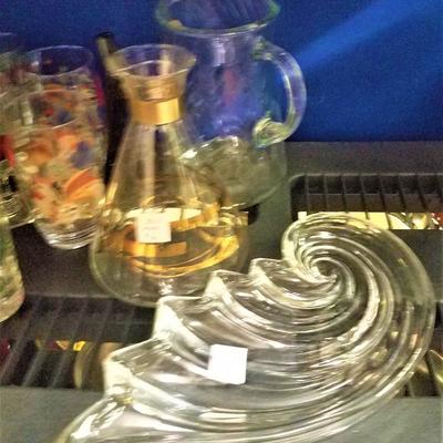 Lot 44: Misc. Pieces of Glassware and Silver Accent Kitchenware
