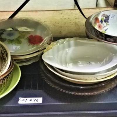 Lot 46: Misc. Kitchen Bowls, Plates, Etc.