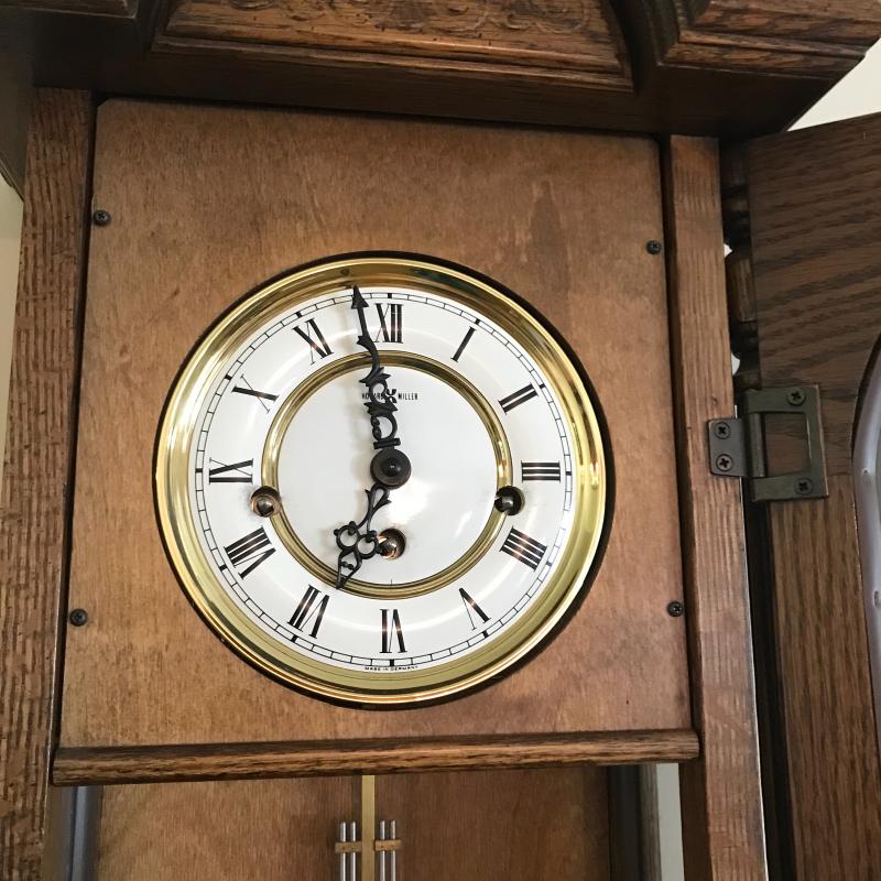 Lot 27 Howard Miller Grandmother Clock with Key