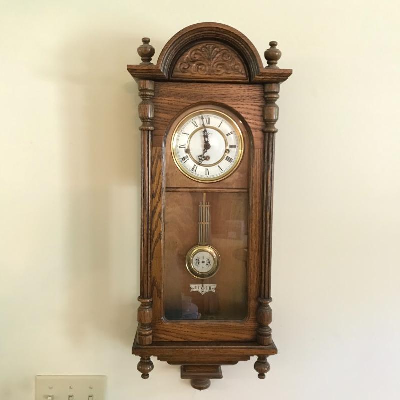 Lot 27 Howard Miller Grandmother Clock with Key