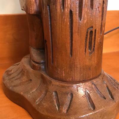 Lot 4 - Carved Wooden Lamps