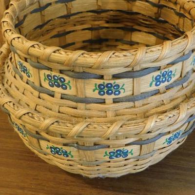 Double Stack Weave Basket with Handle 12