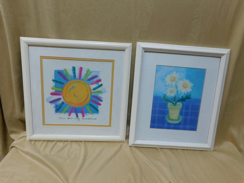 Set of Two Colorful Framed Prints