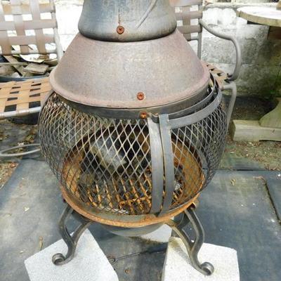Metal Fire Pit Open Chimney Style
