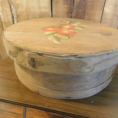 Hand Painted Wood Cheese Wheel Box