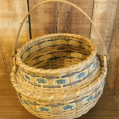 Double Stack Weave Basket with Handle 12