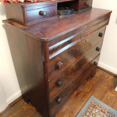 Fine Solid Walnut Four Drawer Dresser 