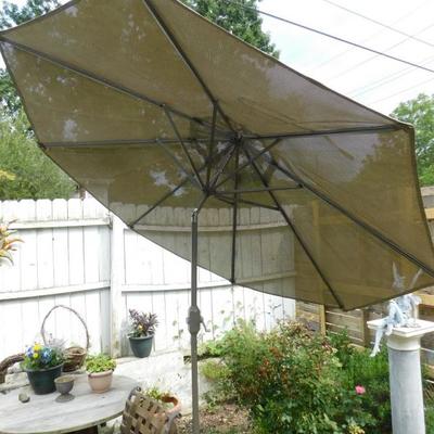 9' Outdoor Umbrella Crank Open with Articulating Neck