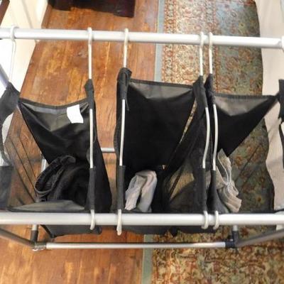 Three Compartment Mobile Laundry Cart