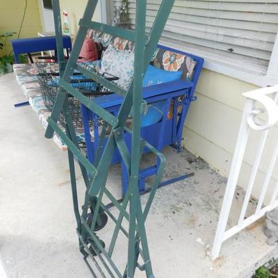 Antique Folding Grocery Cart with Double Basket