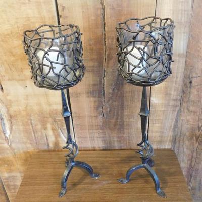 Set of Metal Candle Sticks and Detachable Cups