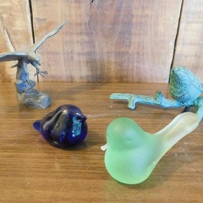 Menagerie of Glass and Metal Bird Figurines