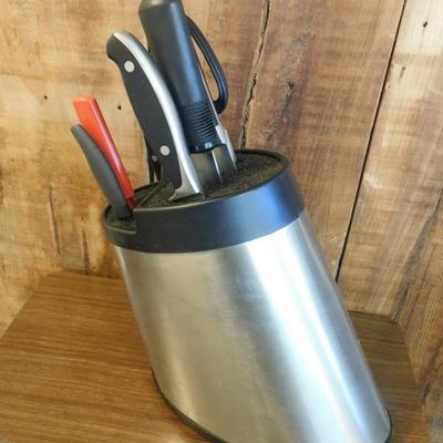 Kapoosh Stainless Steel Knife Block with Cutlery Included