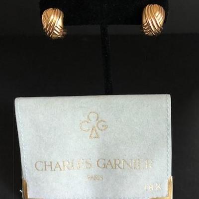 Charles Garnier of Paris 18K Gold Designer Earrings