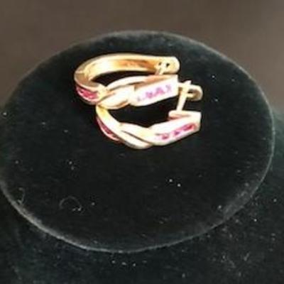 14K Gold, Ruby & Diamond Cocktail Jewelry Ensemble 