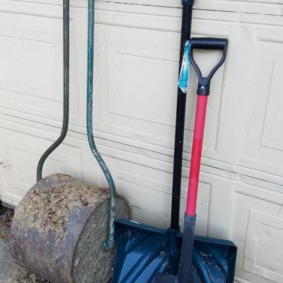 Ladders with misc. Garage Items