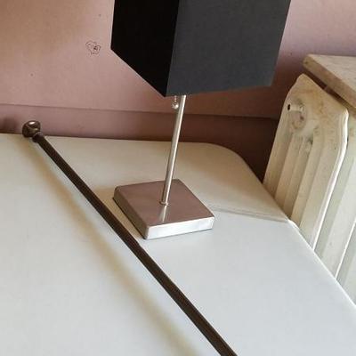 Lamp, Curtain Rod & Basket 