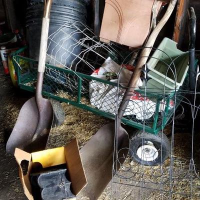 Garden Cart with misc. Supplies