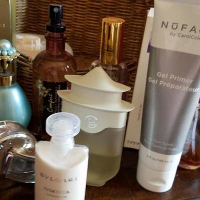 Basket of Perfume and High End Cosmetics