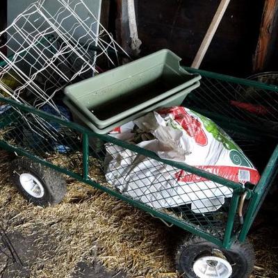 Garden Cart with misc. Supplies