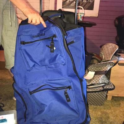 Large blue Rugged Travel Duffle Bag & Small 