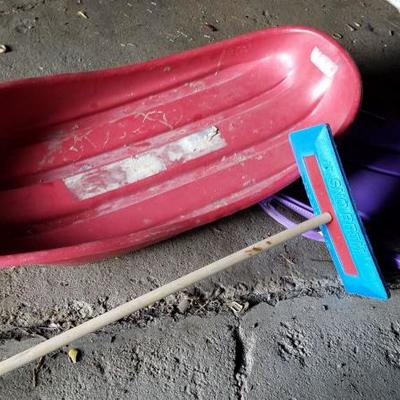 Snow Sleds and Scraper
