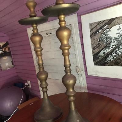 Brass candlesticks 