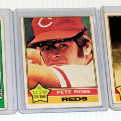 Pete Rose Johnny Bench 1976 1981 Baseball Cards Lot #815-33