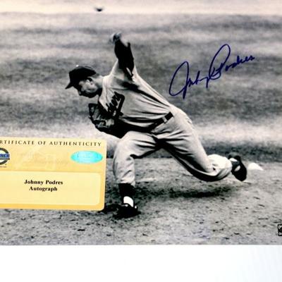 Johnny Podres Autographed Photo with Certificate of Authenticity #815-41