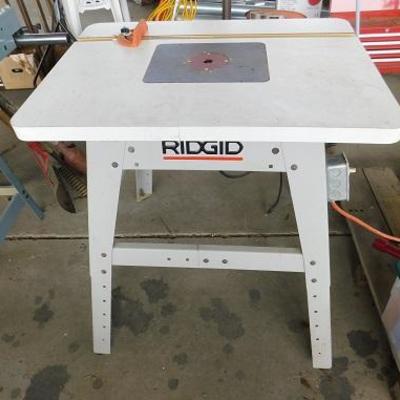 Rigid Router Table Including Router and Switch Box with Extension Chord