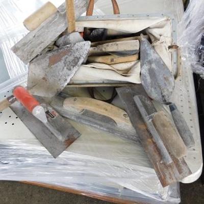 Approximately Two Dozen Commerical Brand Trowels and Floats