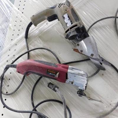 Set of Electric Porter Cable Snips and  Chicago Cutter